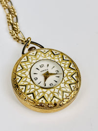 Vintage Watch Necklace with Swiss Movement