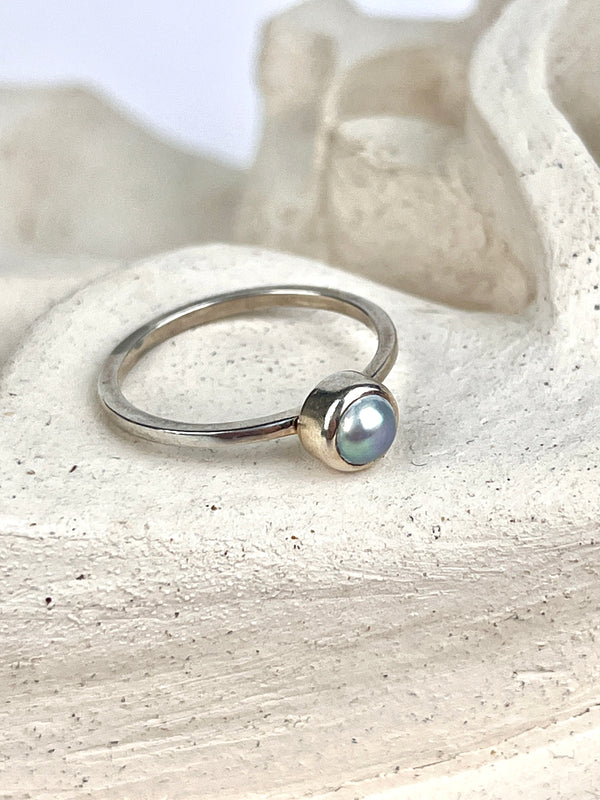 Vintage Sterling Pearl Ring