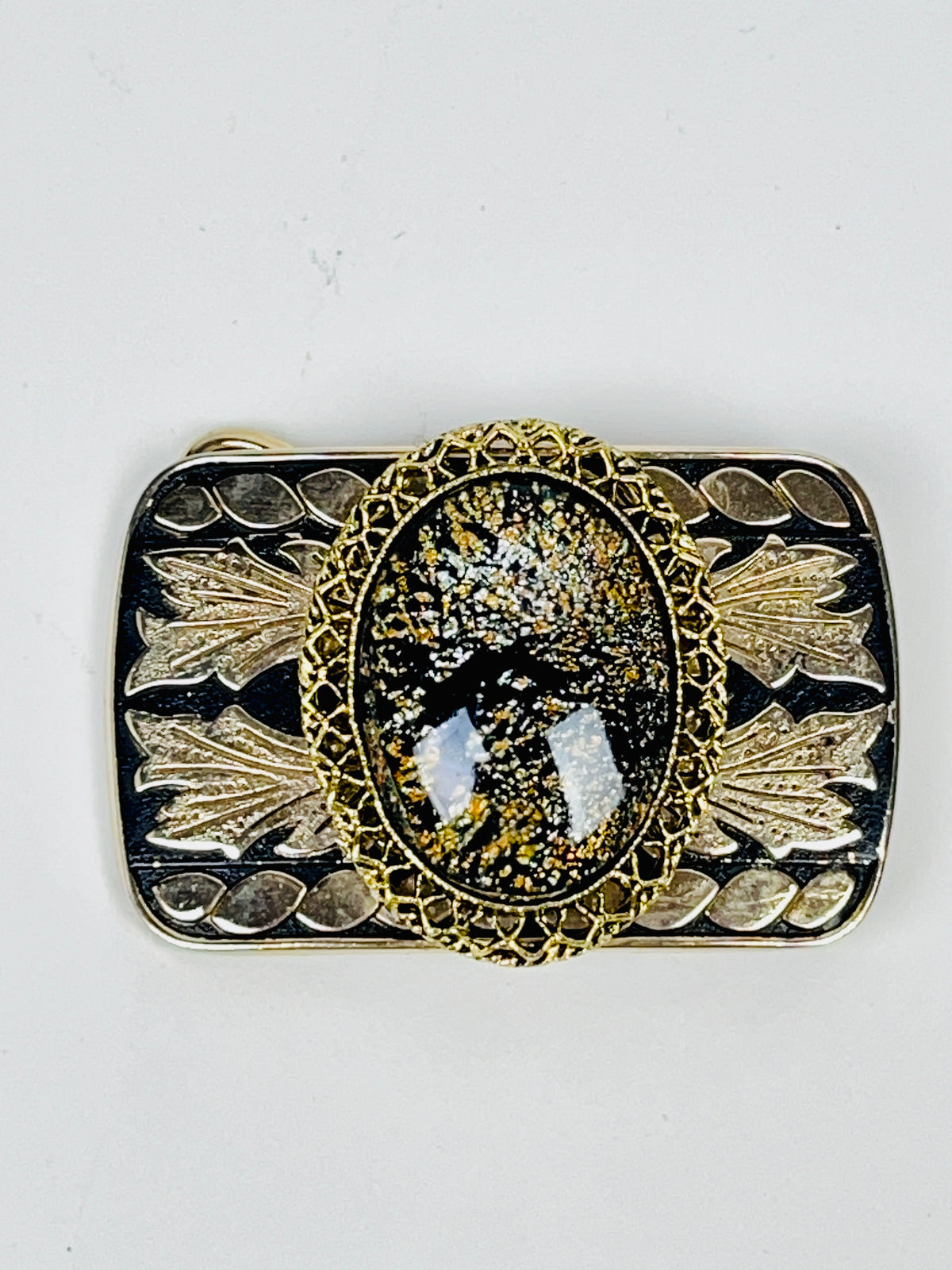 Vintage Art Glass Belt Buckle