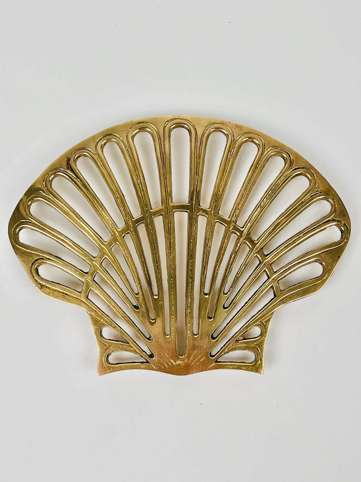 Vintage Brass Shell Trivet