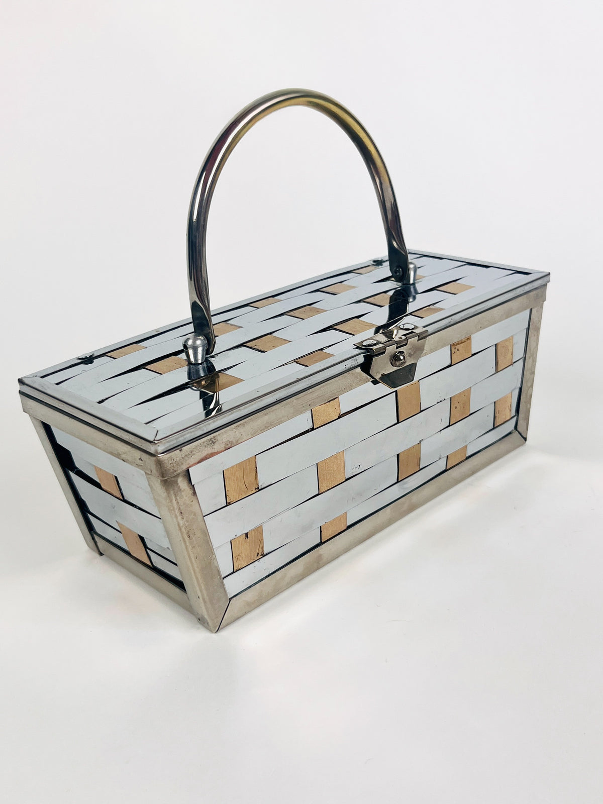 Vintage Woven Metal Box Purse