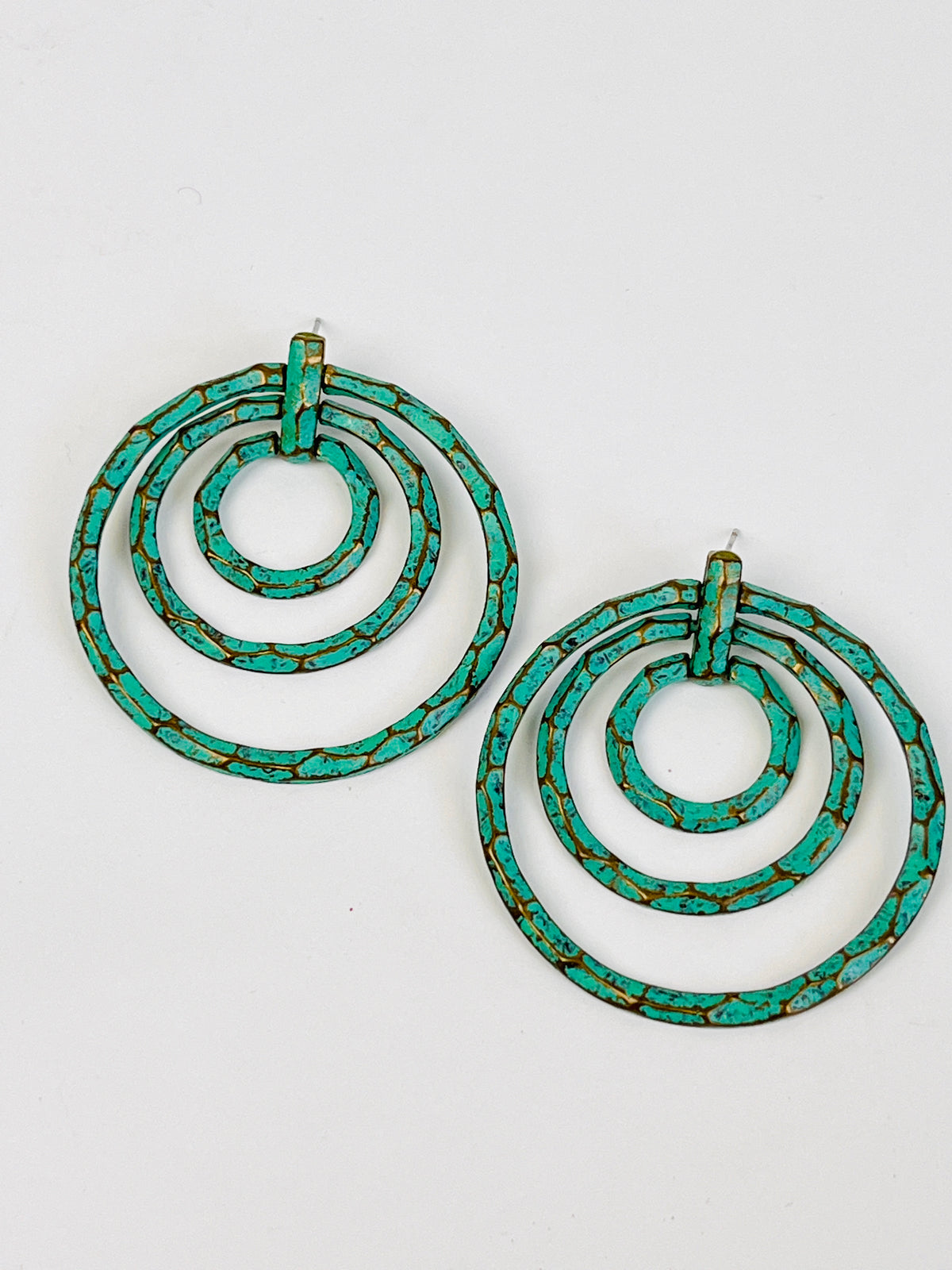 Vintage Verdigris Hoop Earrings