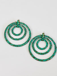 Vintage Verdigris Hoop Earrings