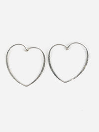 Vintage Sterling Heart Hoop Earrings
