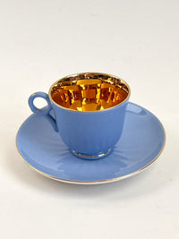 Vintage 22k Gold-Plated Porcelain Demitasse Cup & Saucer, made in Norway