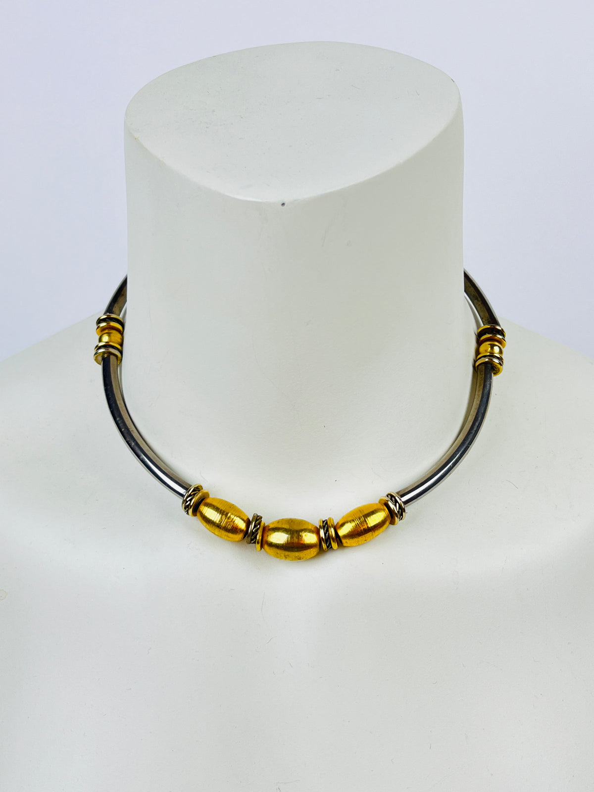 Vintage Silver & Gold Tone Collar Necklace