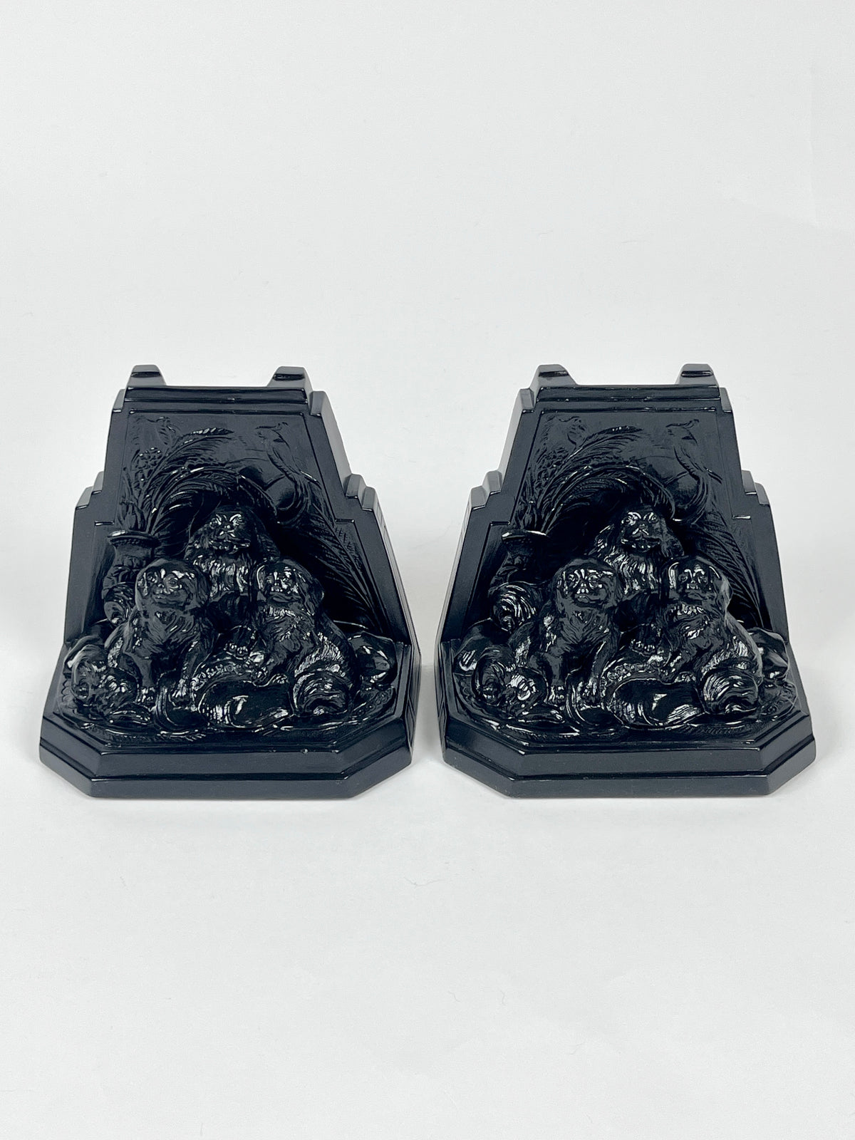 1920s Art Deco Pekingese Dog Bookends