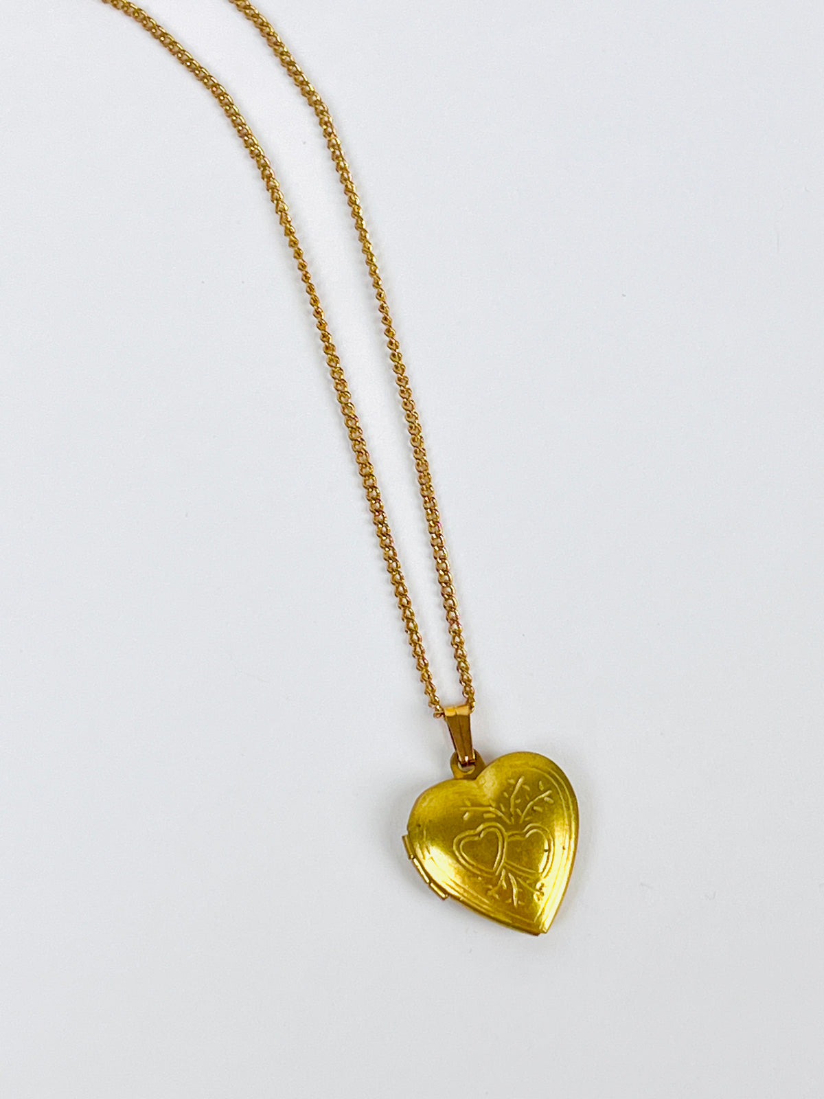 Vintage Heart-Shaped Locket - Brass