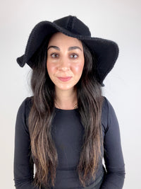 Vintage Black Felted Wool Hat by Liz Claiborne