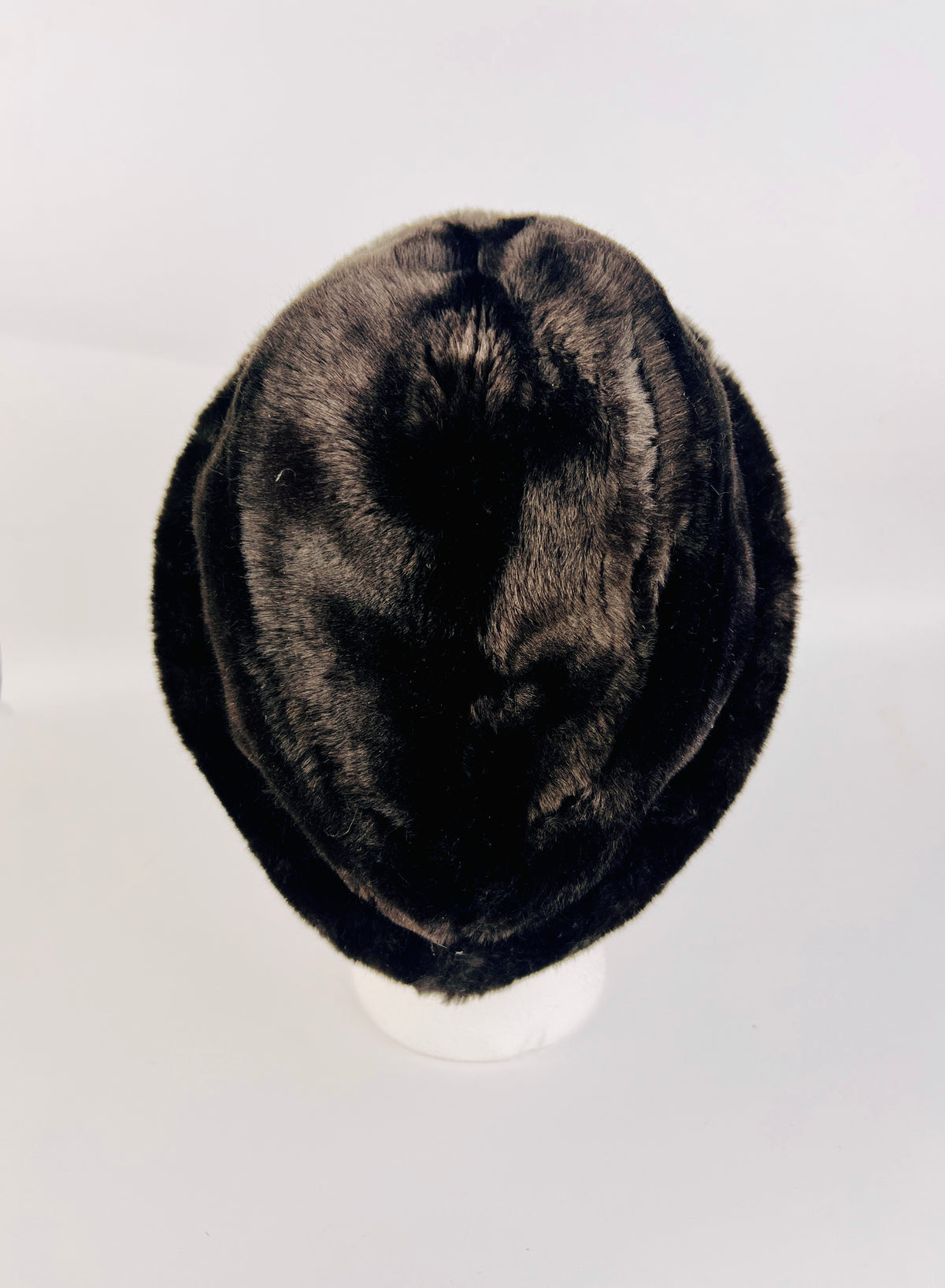 Vintage Chocolate Brown Faux Fur Hat