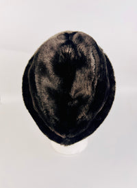 Vintage Chocolate Brown Faux Fur Hat