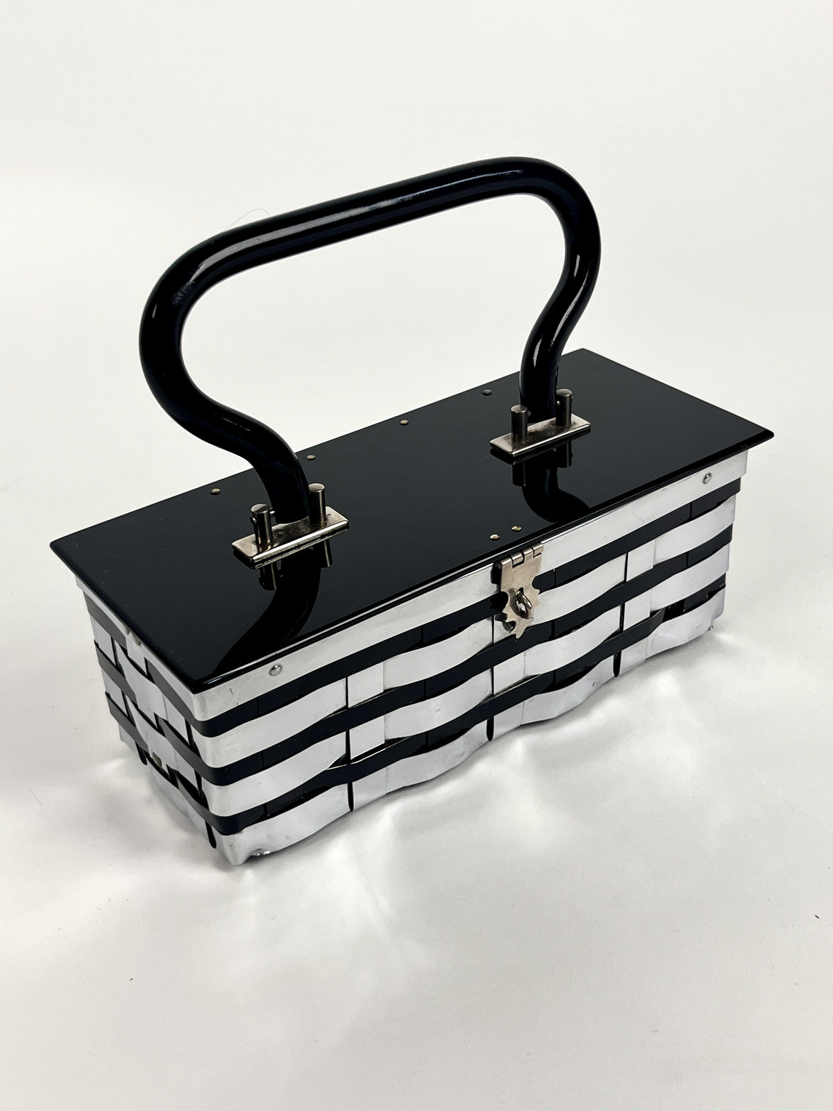 Vintage Chrome & Lucite Box Purse