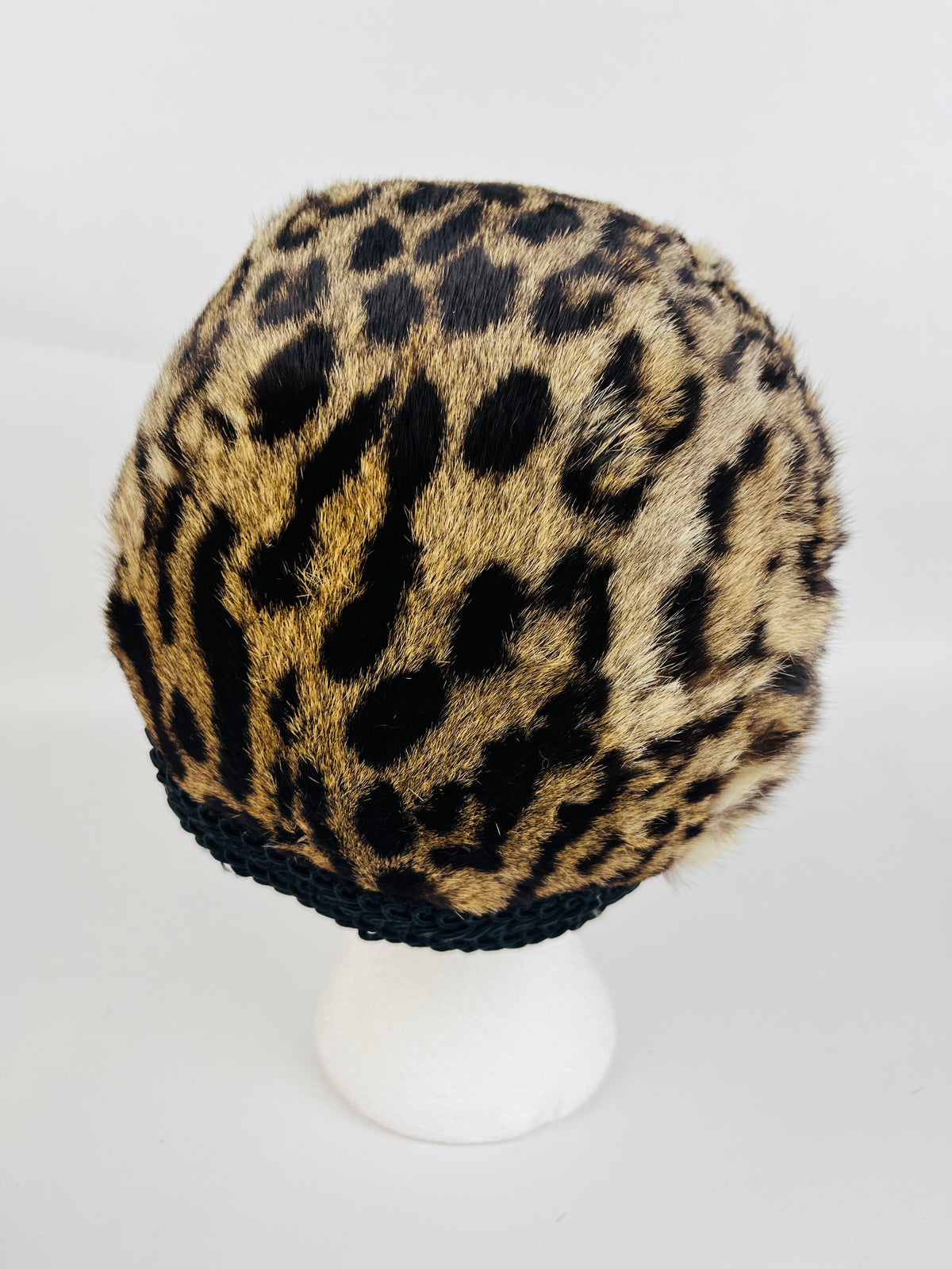 Vintage 50s Leopard-Dyed Rabbit Fur Hat