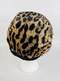 Vintage 50s Leopard-Dyed Rabbit Fur Hat