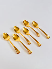 Vintage Gold-Plated Demitasse Spoons, 6pc Set