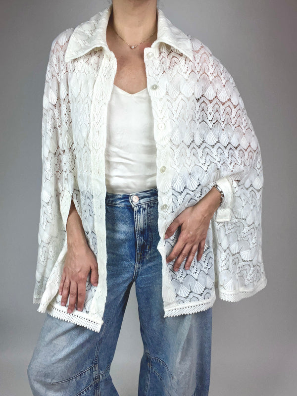 Vintage White Lace Cape