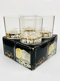 Vintage “On the Rocks” Glasses, 4pc Set