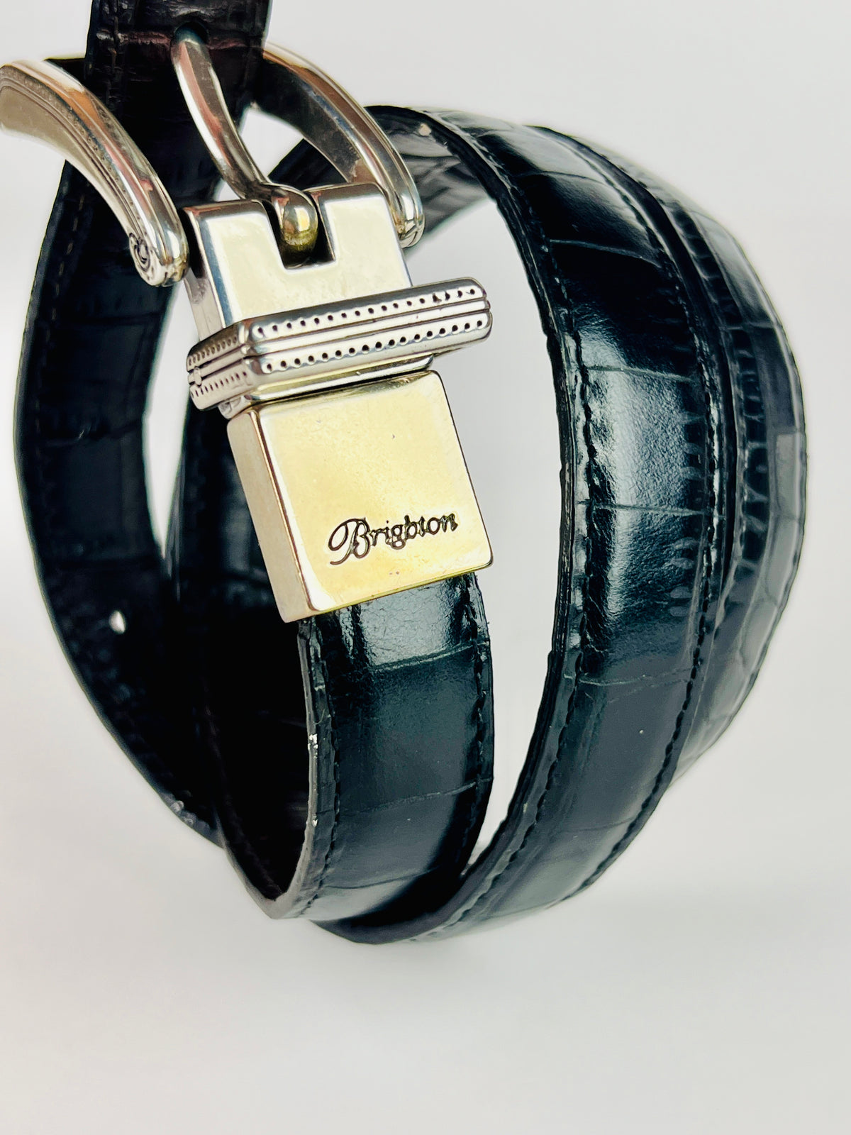 Vintage Reversible Black & Brown Leather Brighton Belt