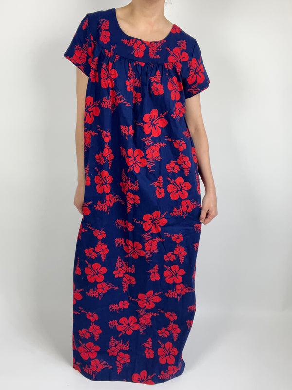 Vintage Floral Hawaiian Maxi Dress