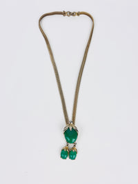 Vintage Adjustable Costume Jade Necklace