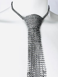 Vintage Rhinestone Tie Necklace