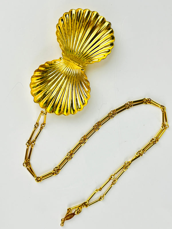 Vintage Napier Shell Locket Necklace