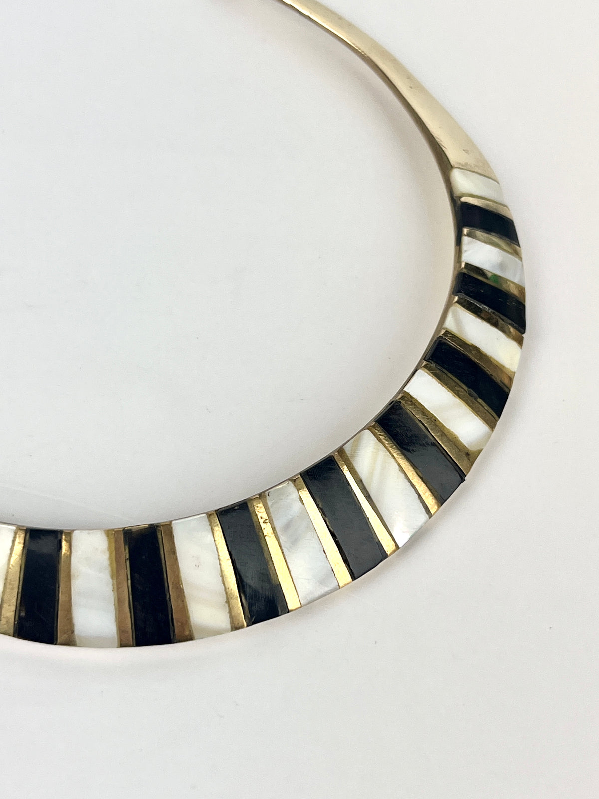 Vintage Brass & Mother of Pearl Necklace