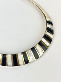 Vintage Brass & Mother of Pearl Necklace