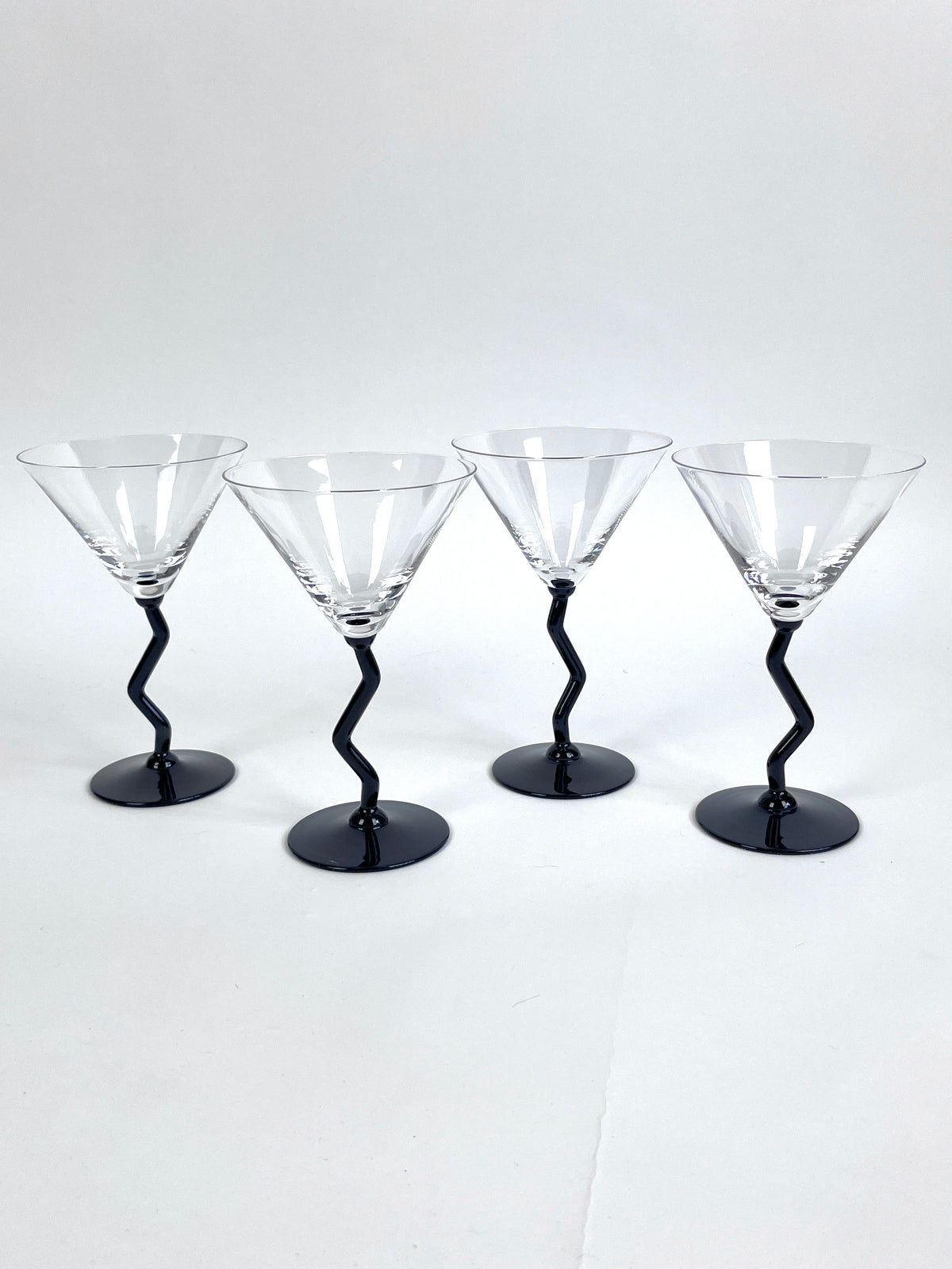 Postmodern Martini Glasses - Black Stems