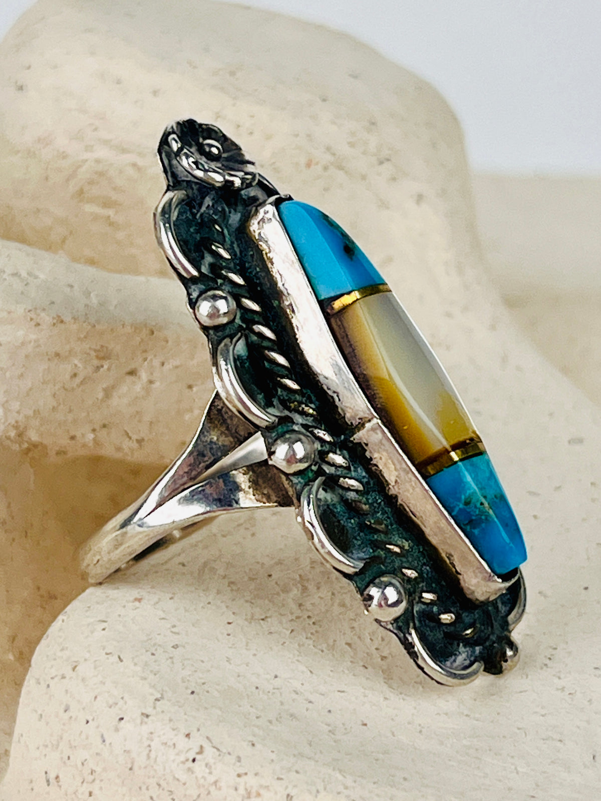 Vintage Navajo Turquoise Sterling Ring