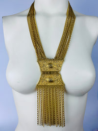 Vintage Goldette Egyptian Revival Pendant Necklace