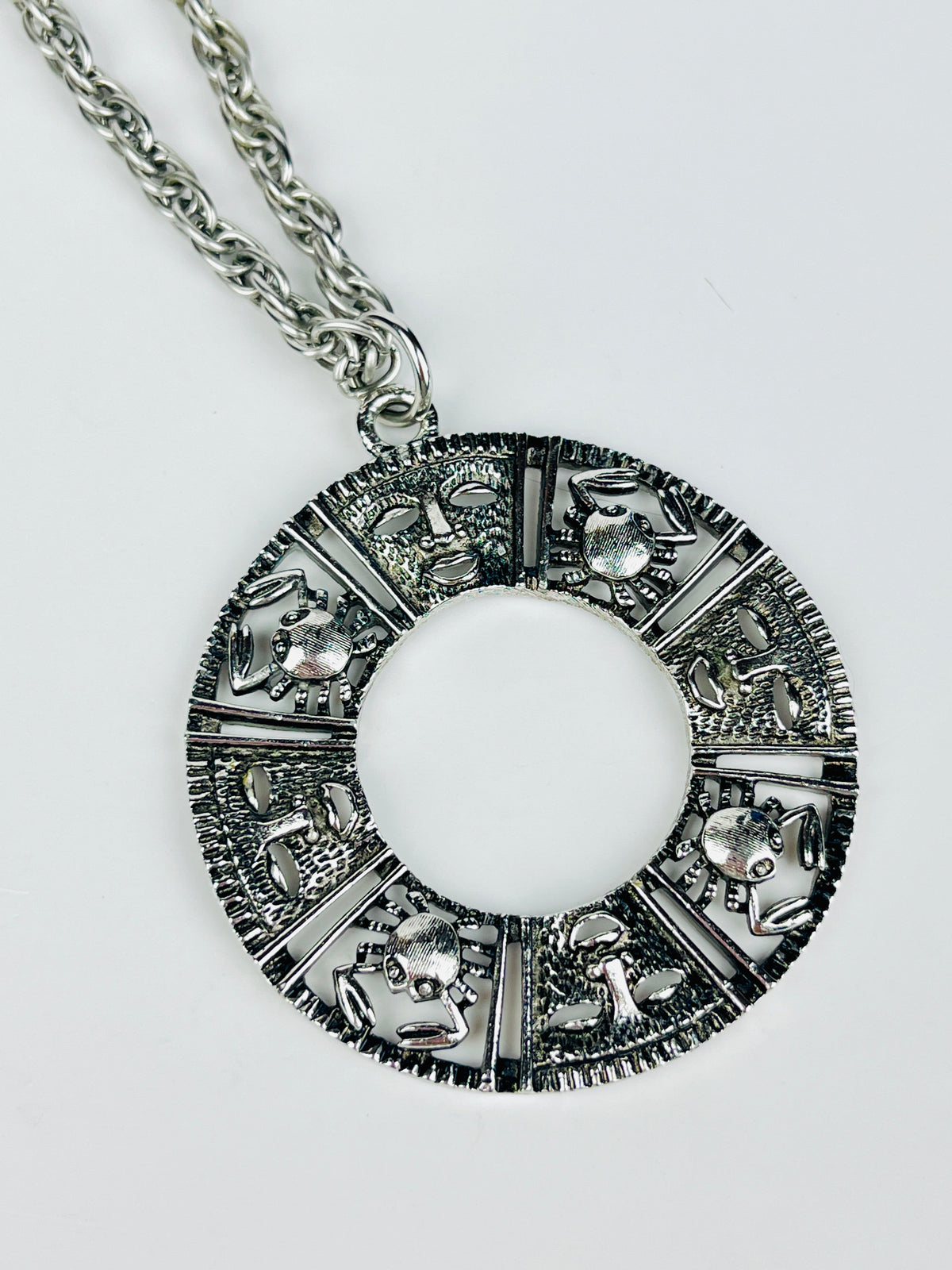 Vintage 1970s Cancer Crab Zodiac Necklace