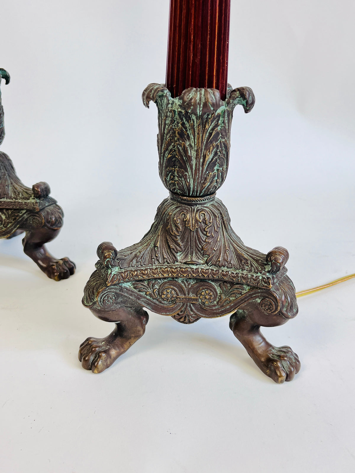 Vintage Empire Style Table Lamps, a Pair