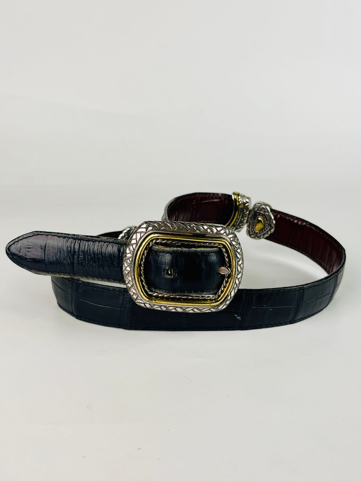 Vintage Reversible Black & Brown Leather Brighton Belt