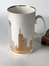 Vintage Gold-Plated Chicago Skyline Coffee Cups by Marshall Field’s