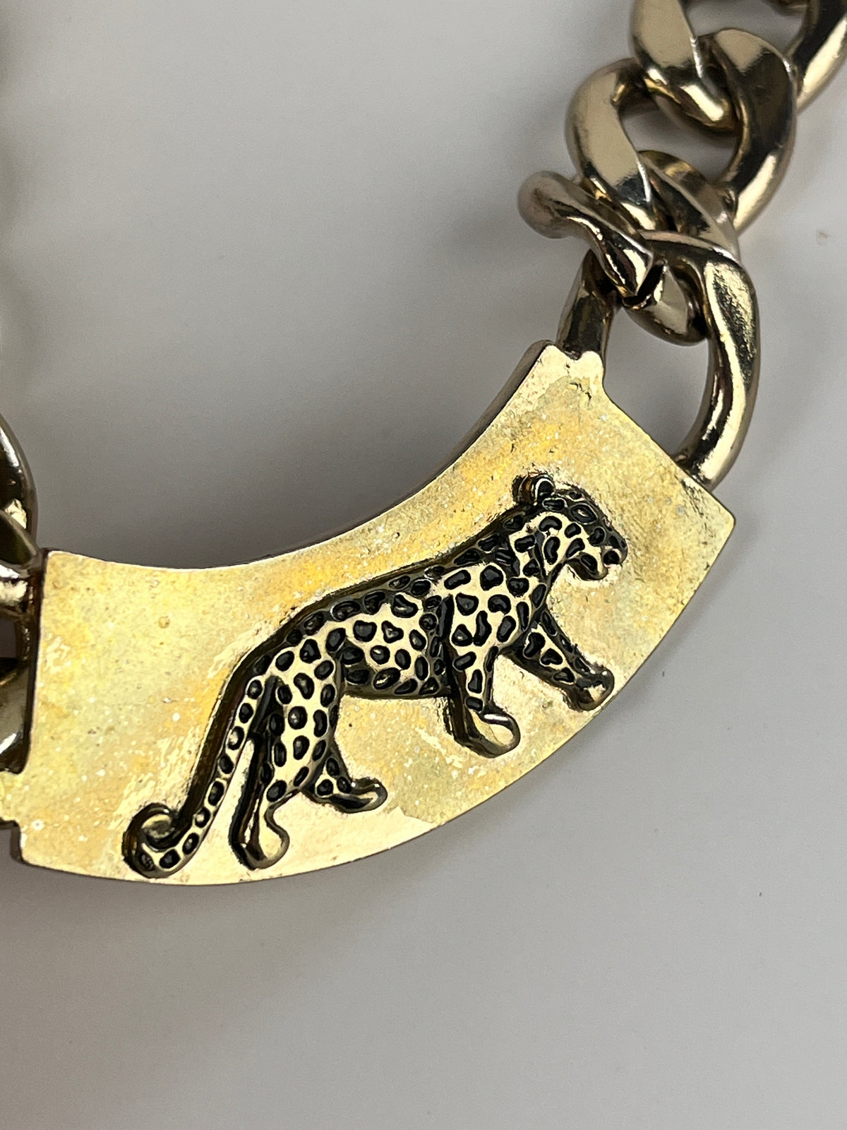 Vintage Chunky Leopard Chain Necklace