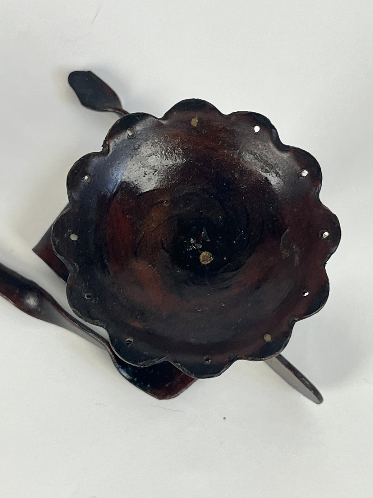 Vintage Figurative Wrought Iron Candle Holder