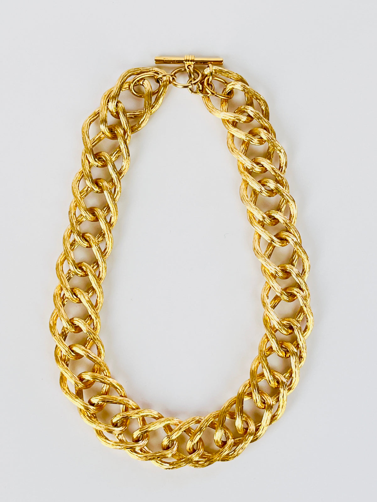 Vintage Textured Gold Tone Collar Necklace