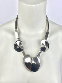 Vintage Modernist Silver Tone Necklace