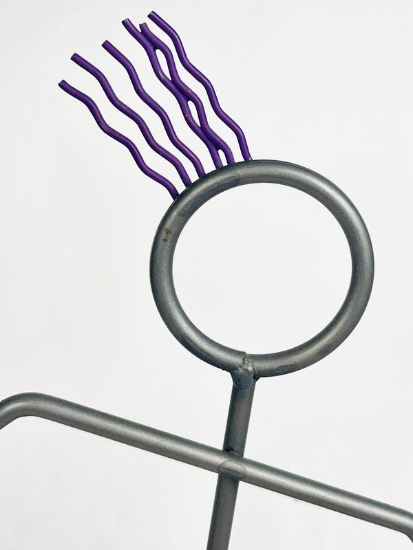 Large Vintage Postmodern Metal Candle Holder