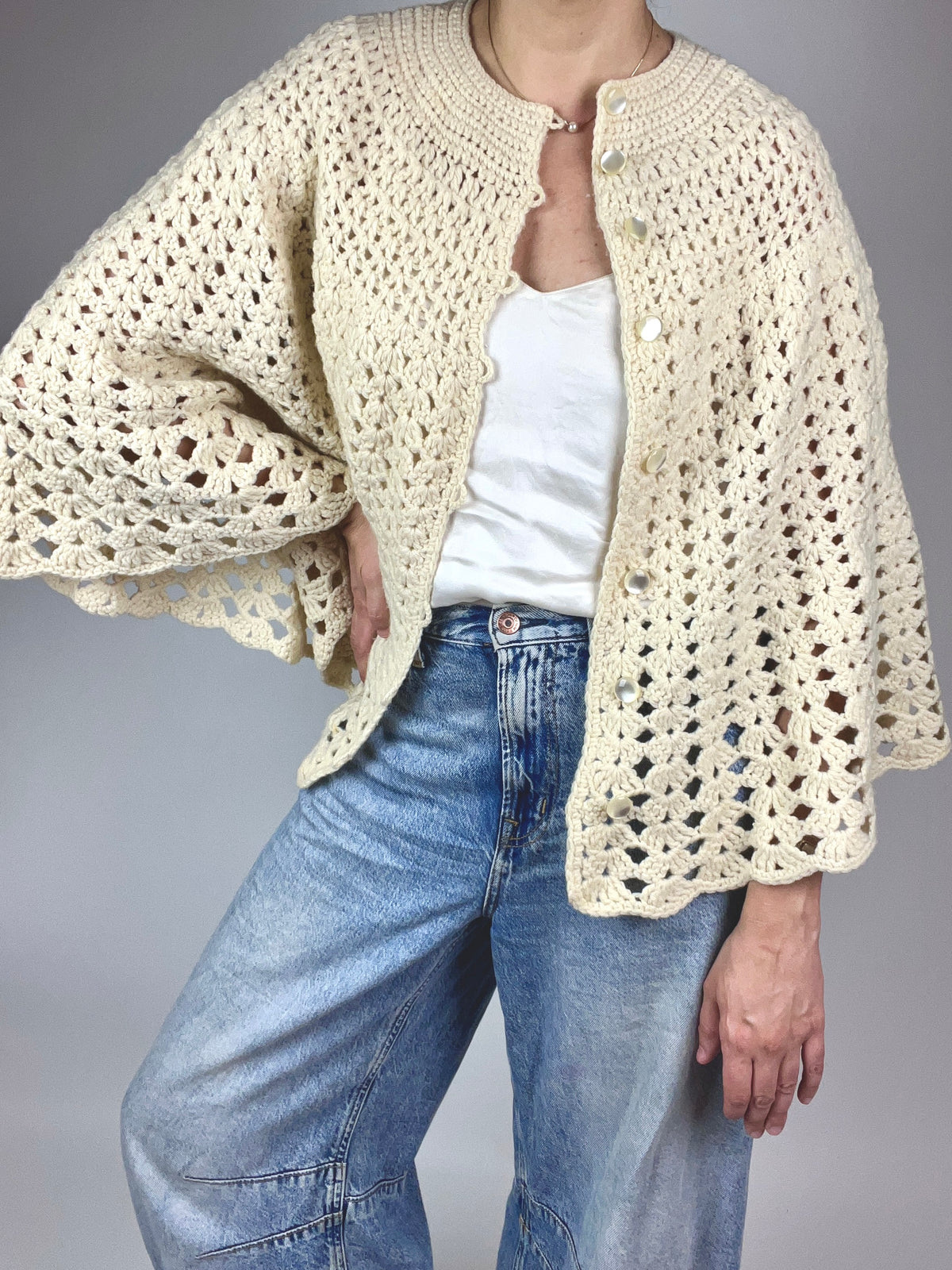 Vintage Natural Wool Cape