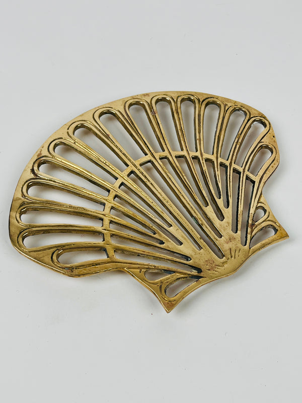 Vintage Brass Shell Trivet