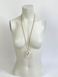 Vintage Faux Pearl Cluster Necklace