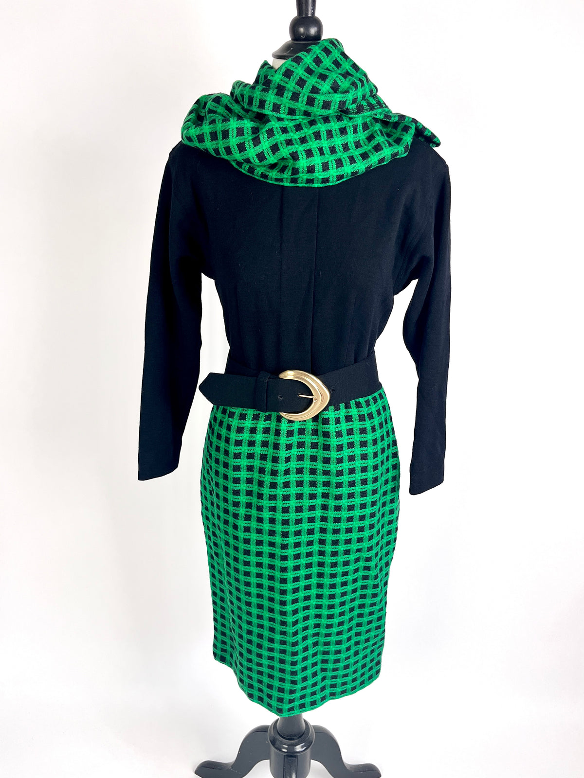 Vintage Wool Dress & Scarf