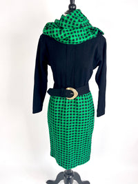 Vintage Wool Dress & Scarf