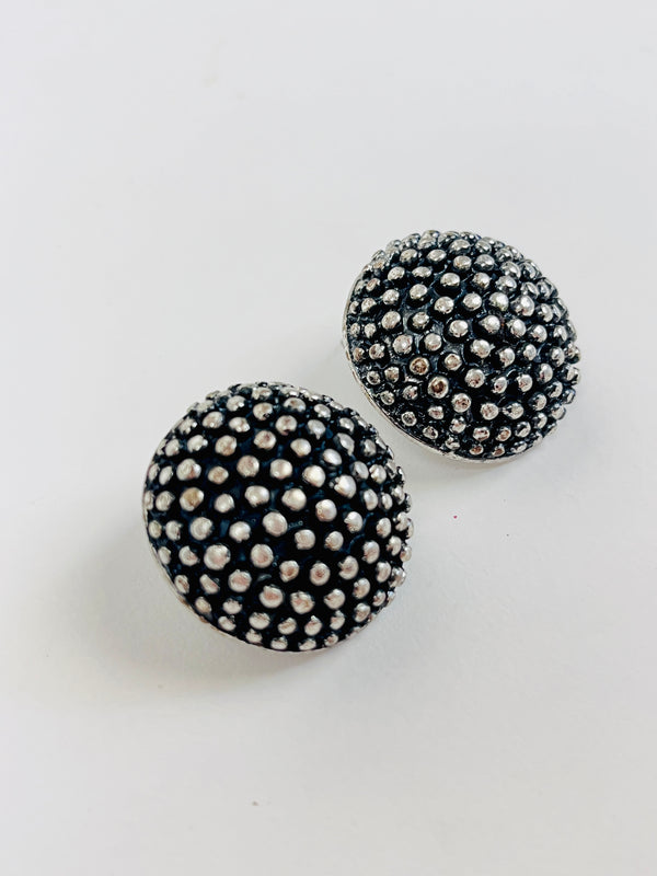 Vintage Textured Dome Earrings