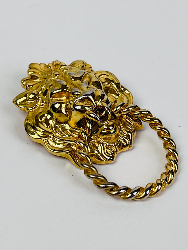 Vintage Lion Head Doorknocker Brooch