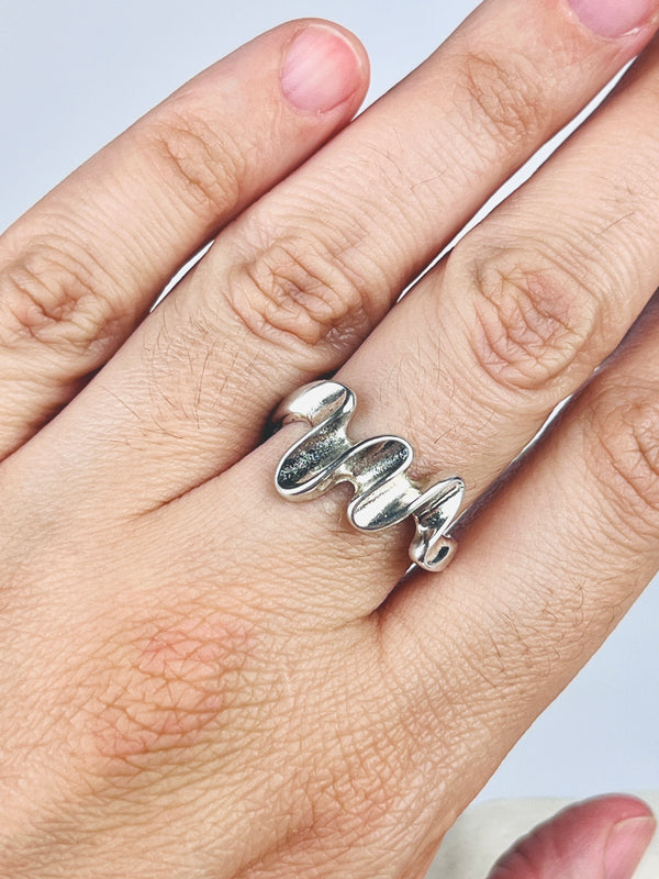 Modernist Sterling Wave Ring