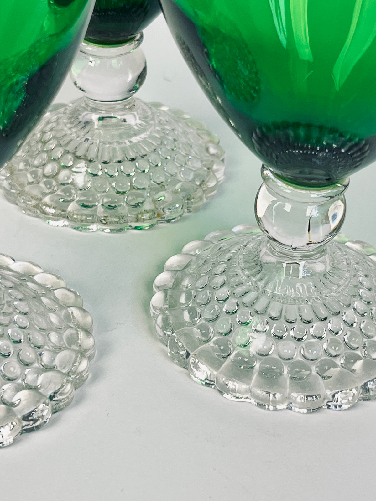 Vintage Green Glass Stemware