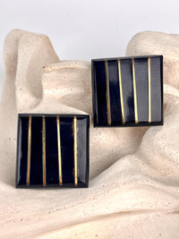Vintage Horn & Brass Earrings